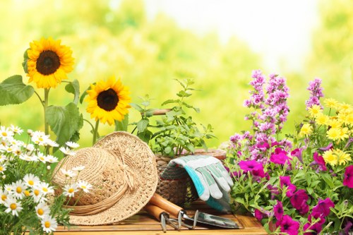 Seasonal garden maintenance in Cranford with leaves and planting work